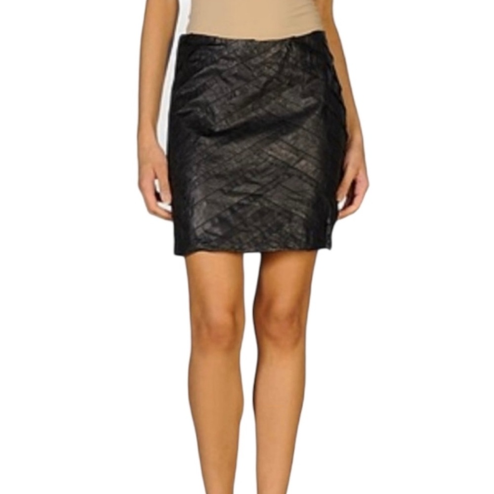 Catherine Malandrino Black Leather Skirt Size 4